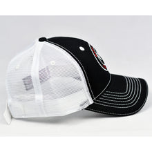 Load image into Gallery viewer, Black & White Semi-Pro Snap-Back Trucker
