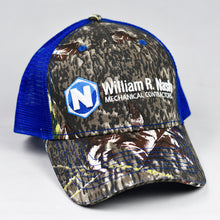 Load image into Gallery viewer, Mossy Oak Camo & Royal Blue Semi-Pro Snap-Back Trucker