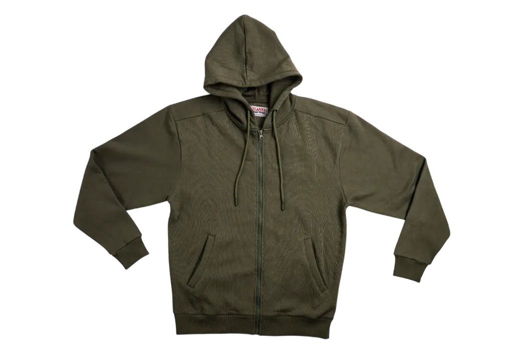 Zip Front Hooded Jacket Olive
