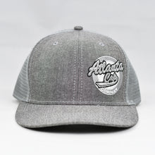 Load image into Gallery viewer, Grey Chambray Slight Curve Snap-Back Trucker
