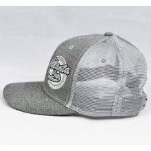 Load image into Gallery viewer, Grey Chambray Slight Curve Snap-Back Trucker
