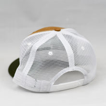 Load image into Gallery viewer, Carhartt &amp; Olive Panama Canvas Slight-Curve Flat-Bill Snap-Back Trucker
