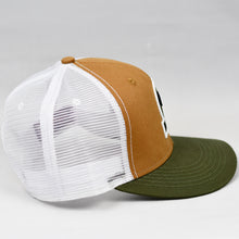 Load image into Gallery viewer, Carhartt &amp; Olive Panama Canvas Slight-Curve Flat-Bill Snap-Back Trucker
