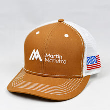 Load image into Gallery viewer, Carhartt &amp; White Slight-Curve Flat-Bill Snap-Back Trucker
