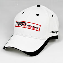 Load image into Gallery viewer, Racing Design 2 White Chino Twill w/ Black Trims Semi-Pro Snap-Back Cap
