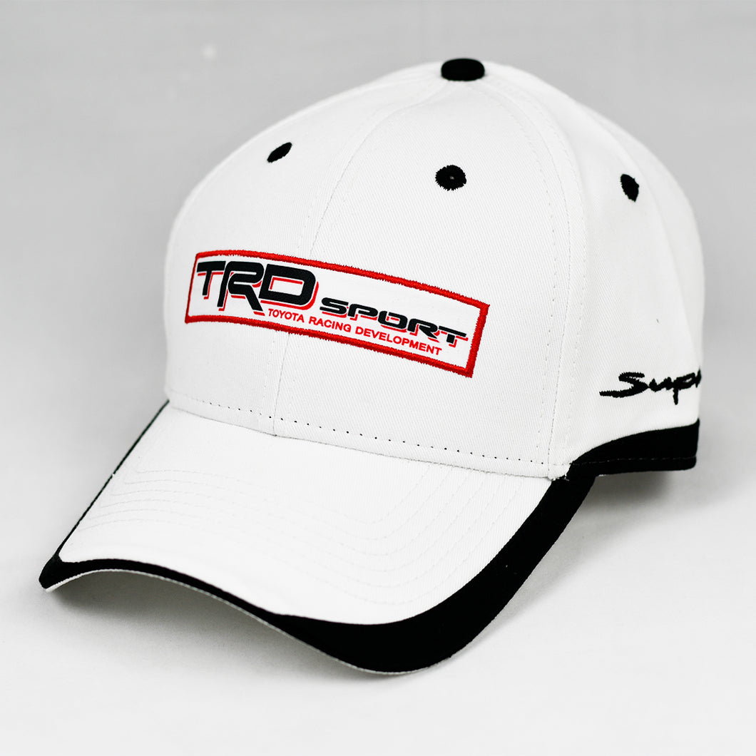 Racing Design 2 White Chino Twill w/ Black Trims Semi-Pro Snap-Back Cap