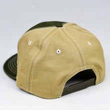 Load image into Gallery viewer, Olive &amp; Tan Panama Canvas Slight-Curve Flat-Bill Snap-Back
