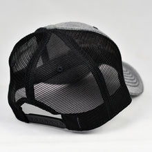 Load image into Gallery viewer, Grey Chambray &amp; Black Semi-Pro Snap-Back Trucker

