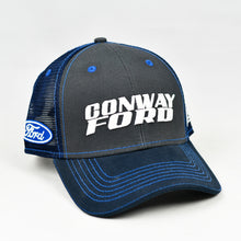 Load image into Gallery viewer, Charcoal &amp; Navy w/ Blue Trims Semi-Pro Trucker
