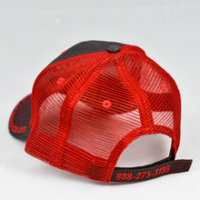 Load image into Gallery viewer, Charcoal Twill &amp; Red Semi-Pro Snap-Back Trucker
