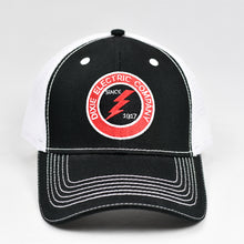 Load image into Gallery viewer, Black Twill &amp; White Semi-Pro Snap-Back Trucker
