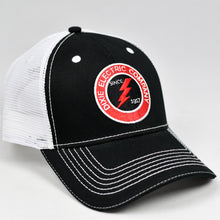 Load image into Gallery viewer, Black Twill &amp; White Semi-Pro Snap-Back Trucker
