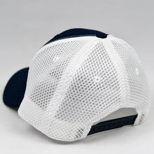 Load image into Gallery viewer, Navy Rip-Stop &amp; White Air-Mesh Semi-Pro Snap-Back Trucker
