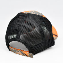 Load image into Gallery viewer, Orange Blaze Camo &amp; Black Air-Mesh Semi-Pro Trucker
