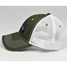 Load image into Gallery viewer, Olive Canvas &amp; White Semi-Pro Snap-Back Trucker
