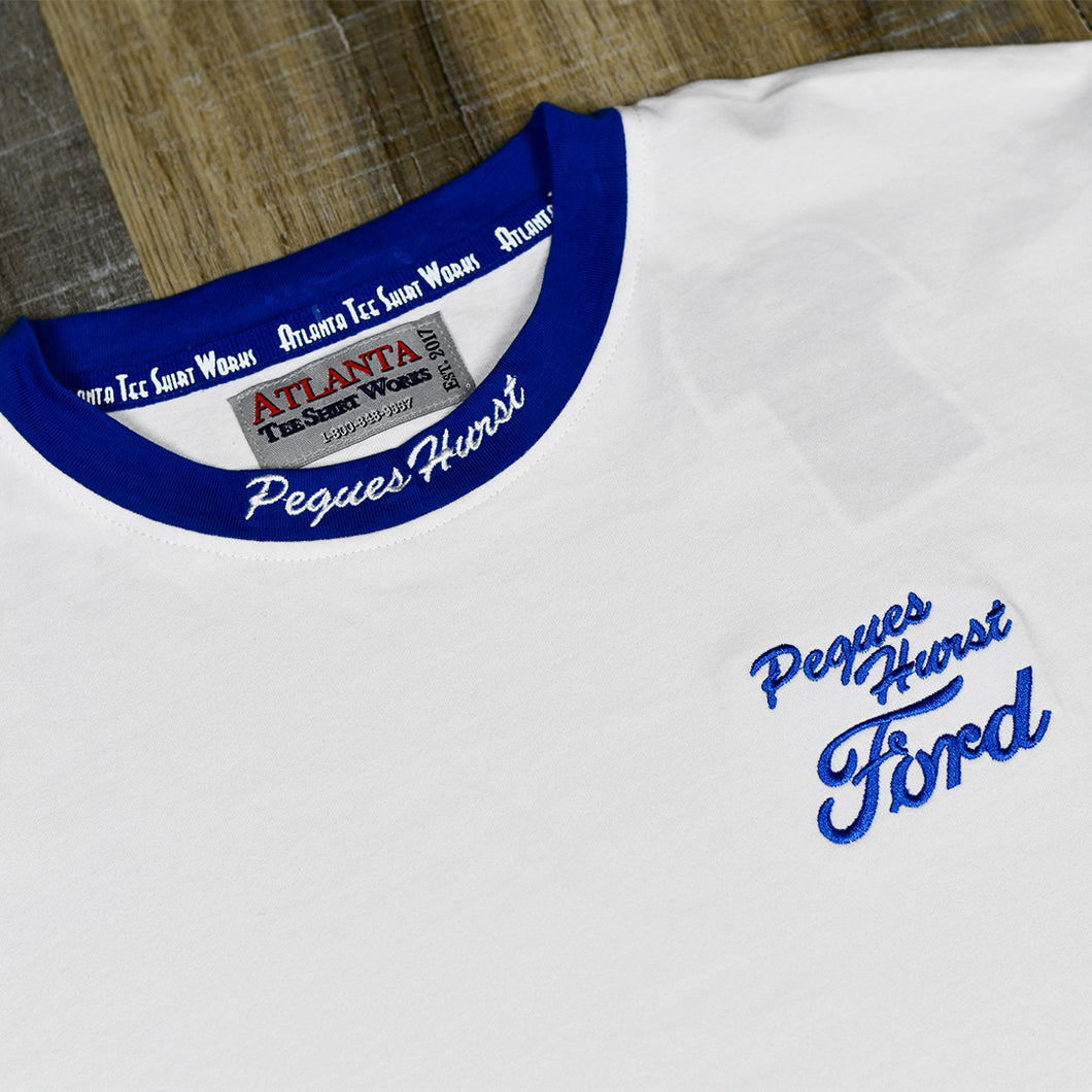 White - Short Sleeve T-Shirt w/ Small Embroidered Left Chest Logo