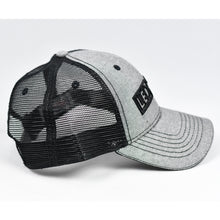 Load image into Gallery viewer, Grey Chambray &amp; Black Semi-Pro Snap-Back Trucker
