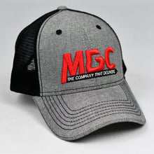Load image into Gallery viewer, Grey Chambray &amp; Black Semi-Pro Trucker
