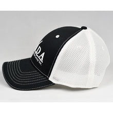 Load image into Gallery viewer, Black Twill &amp; White Air-Mesh Semi-Pro Snap-Back Trucker
