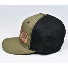 Load image into Gallery viewer, Olive &amp; Black Cotton Twill Slight-Curve Flat-Bill Snap-Back
