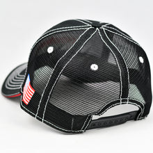 Load image into Gallery viewer, Black Chino Twill w/ Red &amp; White Trims Semi-Pro Trucker
