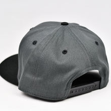 Load image into Gallery viewer, Charcoal &amp; Black Chino Twill Slight-Curve Flat-Bill Snap-Back
