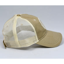 Load image into Gallery viewer, Distressed Khaki Twill &amp; Stone Dad-Cap Trucker

